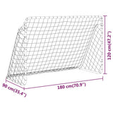 Football Goal with Net White 180x90x120 cm Steel - Rear View