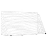 Football Goal with Net White 366x122x182 cm Steel - 45-Degree Angle