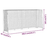 Soccer Goal 366.5x91x183 cm Steel - Rear View