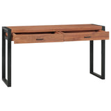 Desk with 2 Drawers 120x40x75 cm Solid Wood Teak - Side View