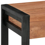Desk with 2 Drawers 120x40x75 cm Solid Wood Teak - Low Angle