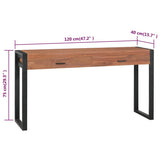 Desk with 2 Drawers 120x40x75 cm Solid Wood Teak