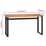 Desk 120x45x75 cm Solid Wood Teak - Close-Up Angle