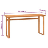 Desk 120x45x75 cm Solid Wood Teak - Close-Up Angle