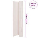 Double-Sided Garden Fence 90x400 cm White - Rear View