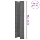 Double-Sided Garden Fence 90x400 cm Grey