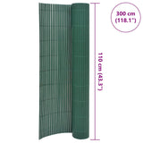 Double-Sided Garden Fence 110x300 cm Green - Rear View