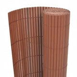Double-Sided Garden Fence 110x300 cm Brown - Front View