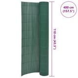 Double-Sided Garden Fence 110x400 cm Green - Rear View