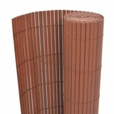 Double-Sided Garden Fence 110x500 cm Brown - Front View