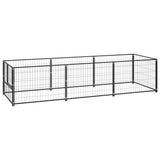 Dog Kennel Black 3 m² Steel