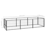 Dog Kennel Black 3 m? Steel