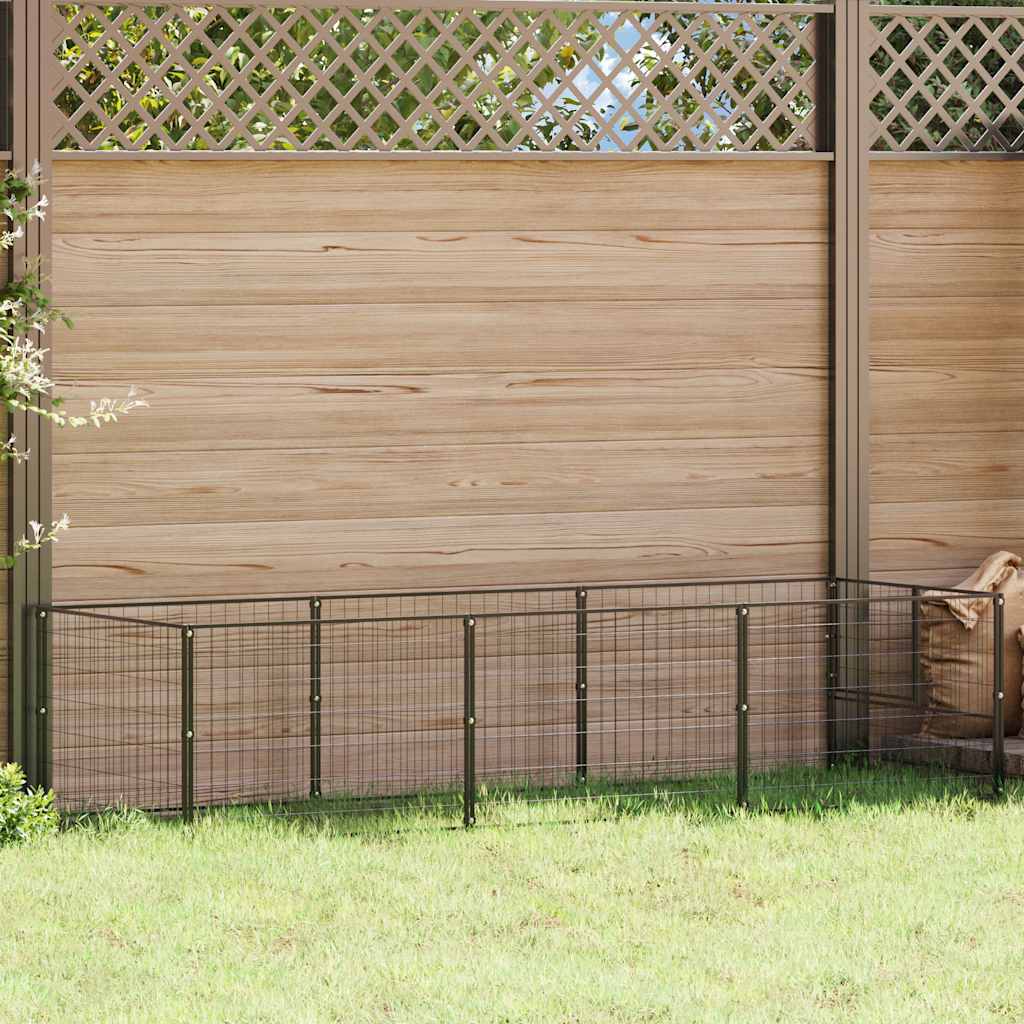 Dog Kennel Black 3 m? Steel
