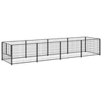 Dog Kennel Black 4 m² Steel