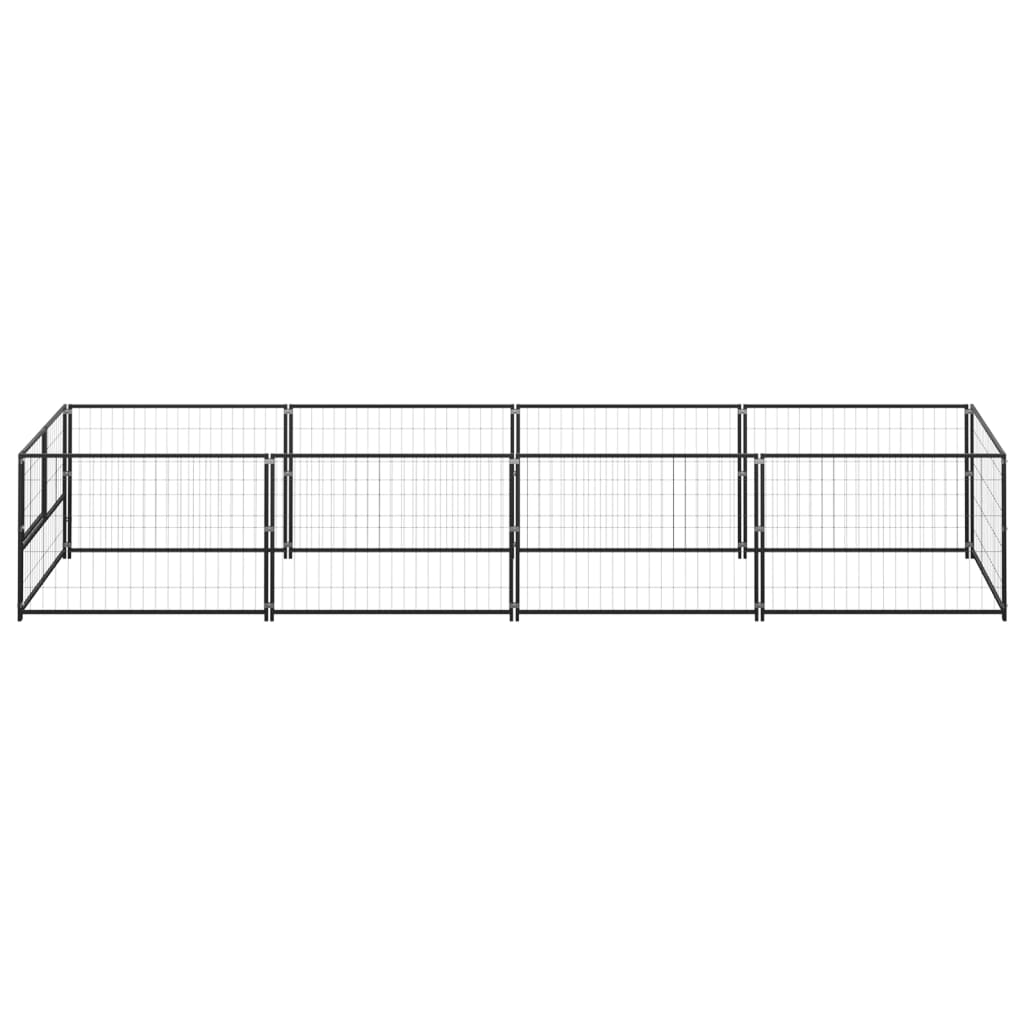 Dog Kennel Black 4 m? Steel
