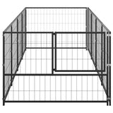 Dog Kennel Black 4 m? Steel
