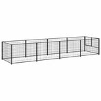 Dog Kennel Black 4 m² Steel