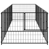 Dog Kennel Black 5 m² Steel