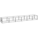 Dog Kennel Black 6 m? Steel - Front View