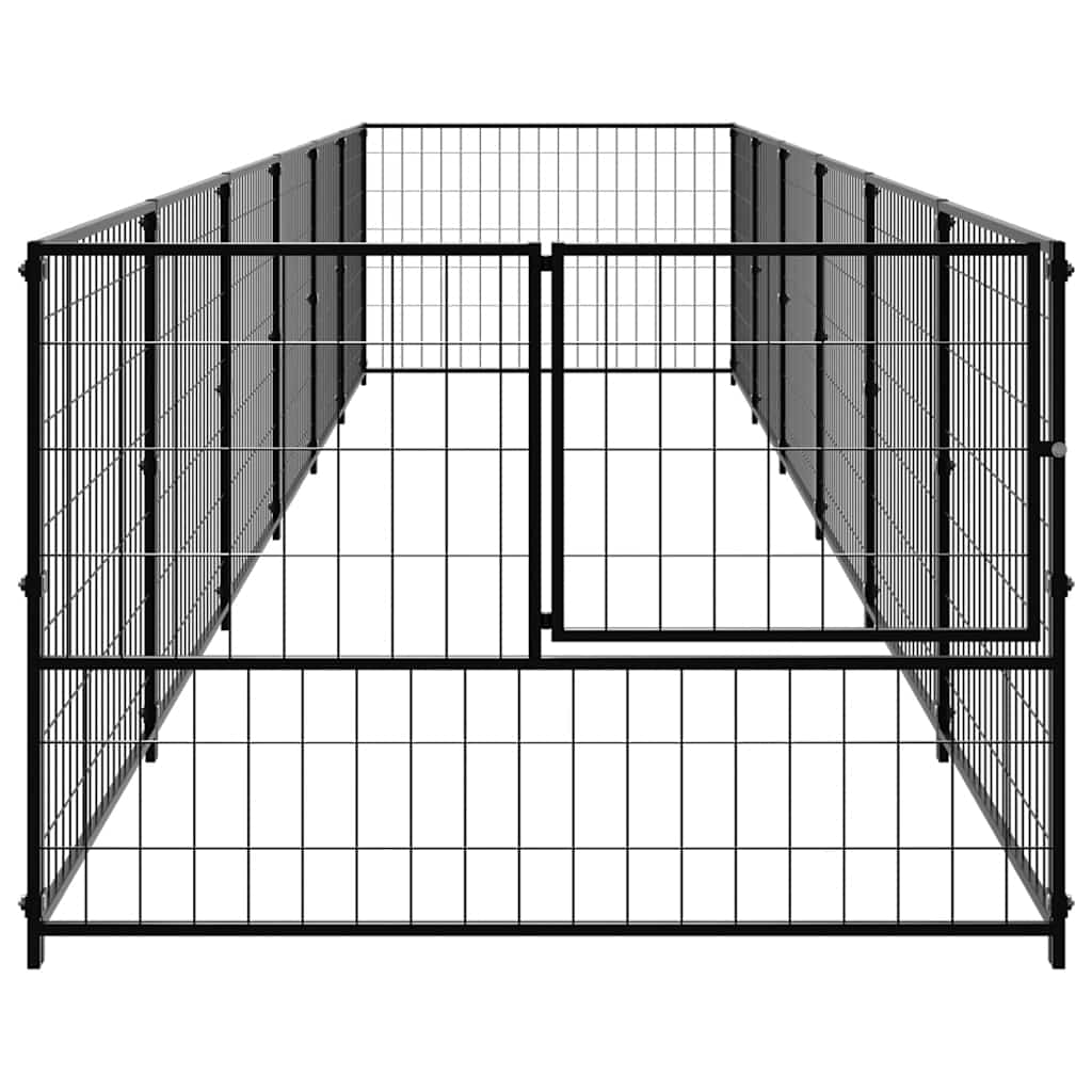 Dog Kennel Black 6 m? Steel