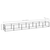 Dog Kennel Black 6 m? Steel