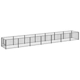 Dog Kennel Black 7 m² Steel