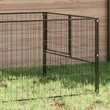 Dog Kennel Black 7 m² Steel