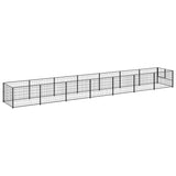 Dog Kennel Black 7 m² Steel