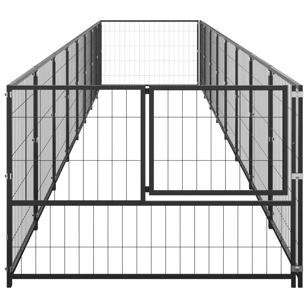 Dog Kennel Black 8 m? Steel