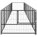Dog Kennel Black 8 m? Steel - Top-Down View