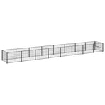 Dog Kennel Black 8 m² Steel