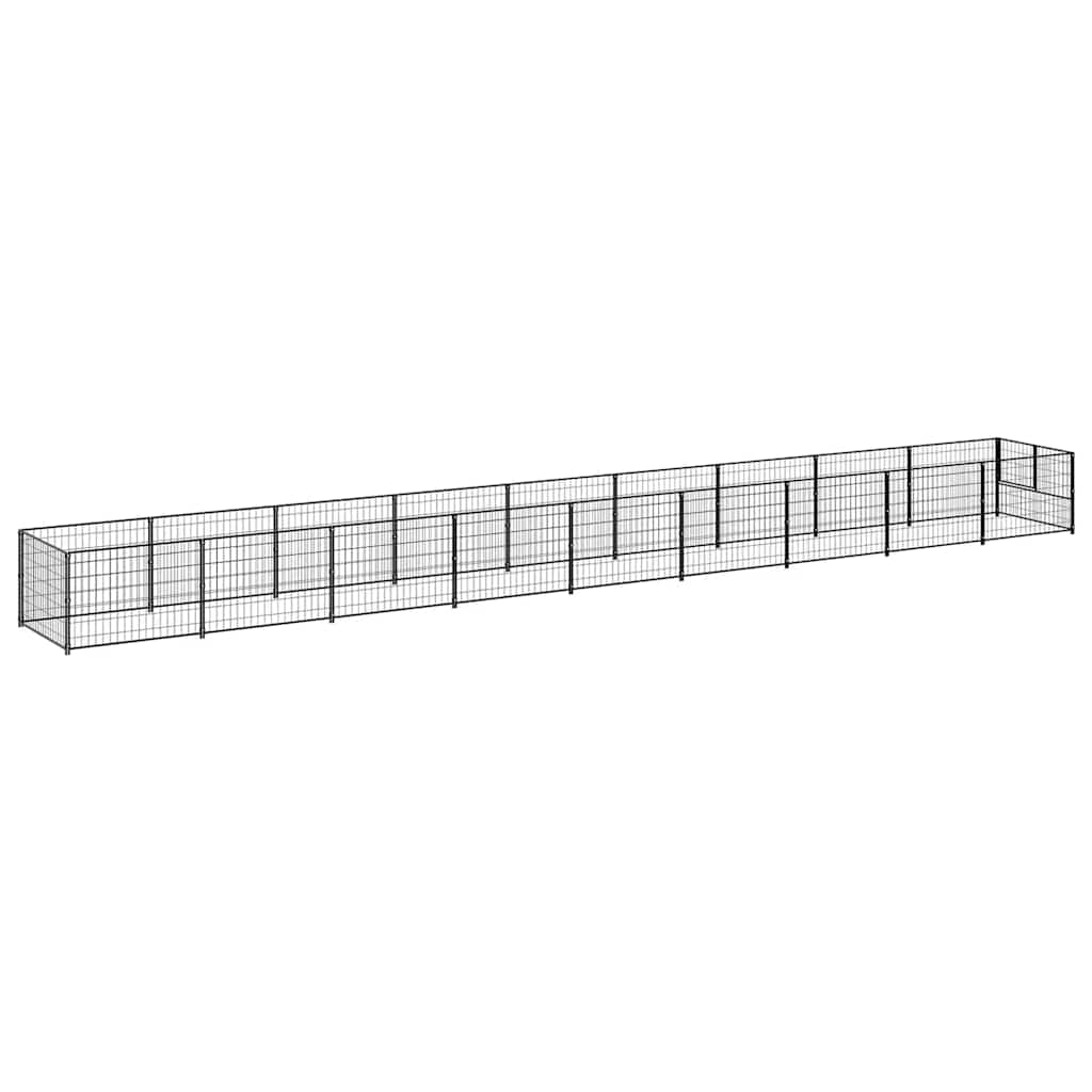 Dog Kennel Black 9 m? Steel