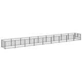 Dog Kennel Black 9 m? Steel