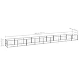 Dog Kennel Black 9 m² Steel - Rear View