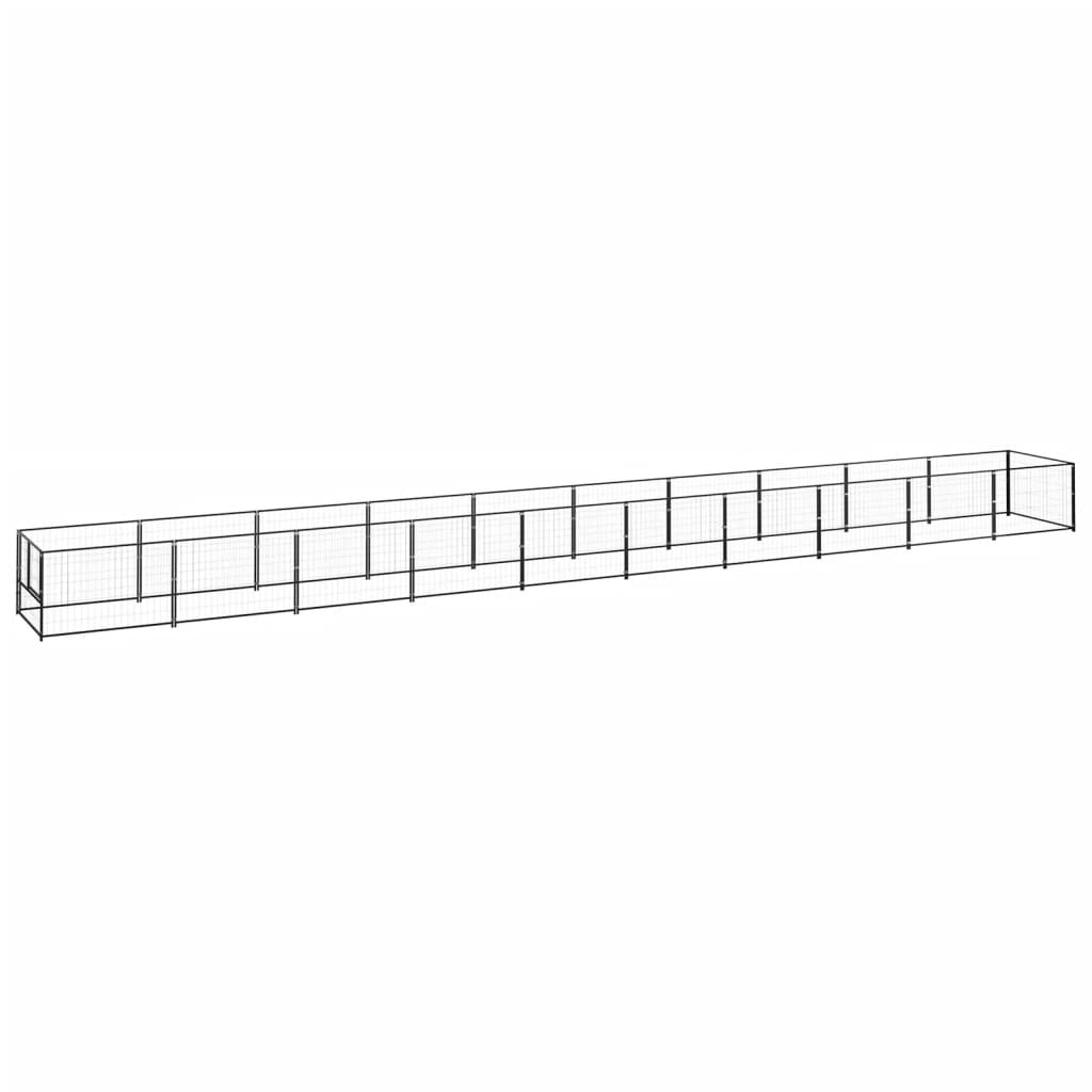 Dog Kennel Black 10 m? Steel
