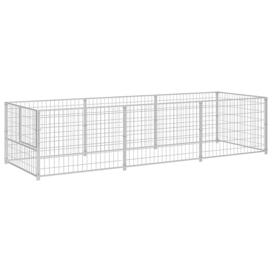 Dog Kennel Silver 3 m² Steel