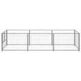 Dog Kennel Silver 3 m² Steel - Front View