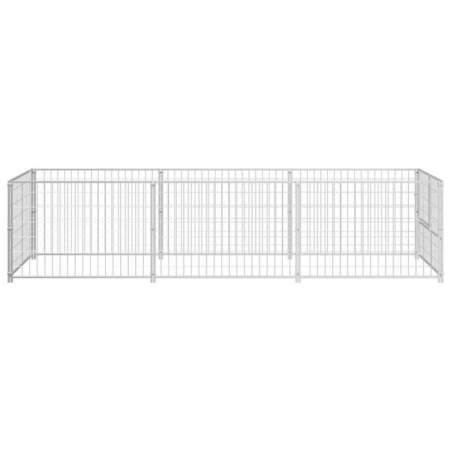 Dog Kennel Silver 3 m² Steel