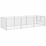 Dog Kennel Silver 3 m² Steel