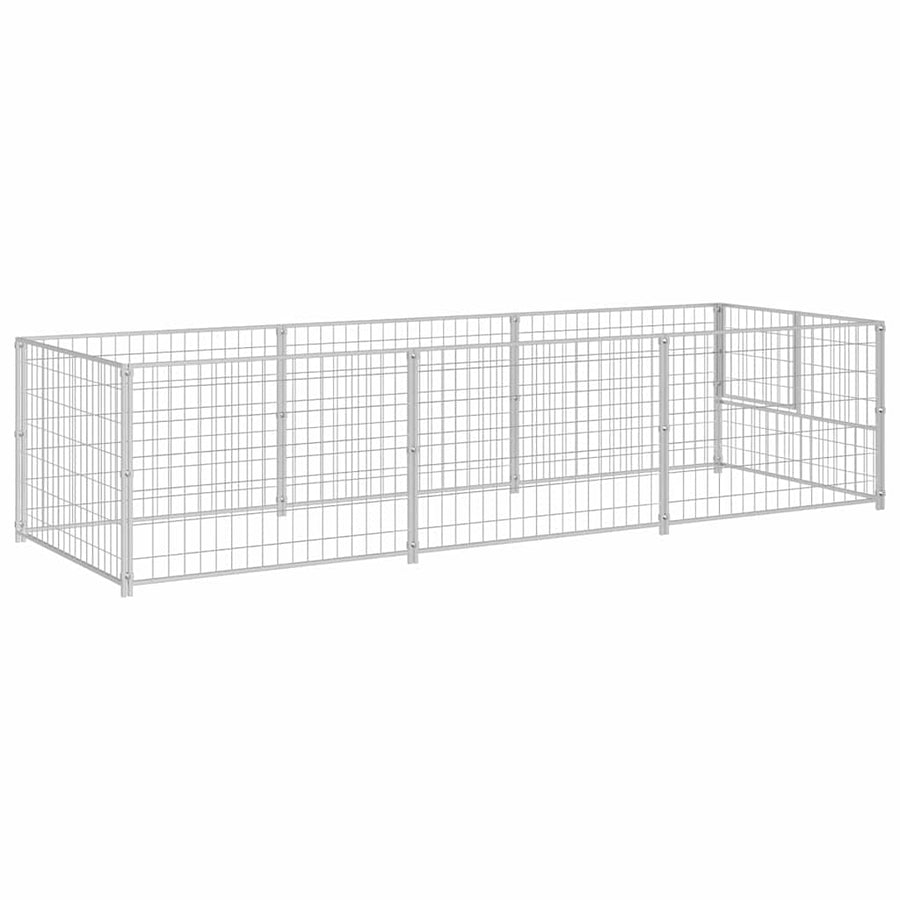 Dog Kennel Silver 3 m² Steel