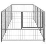 Dog Kennel Silver 4 m² Steel - Side View