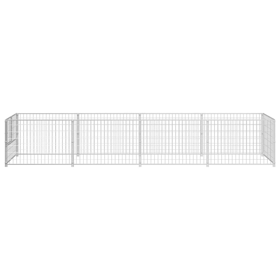 Dog Kennel Silver 4 m² Steel