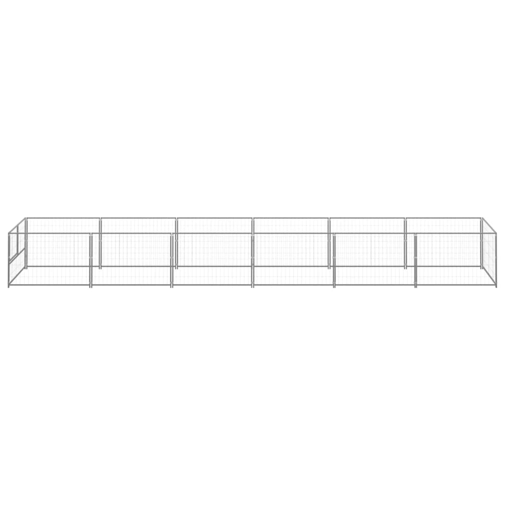 Dog Kennel Silver 6 m? Steel