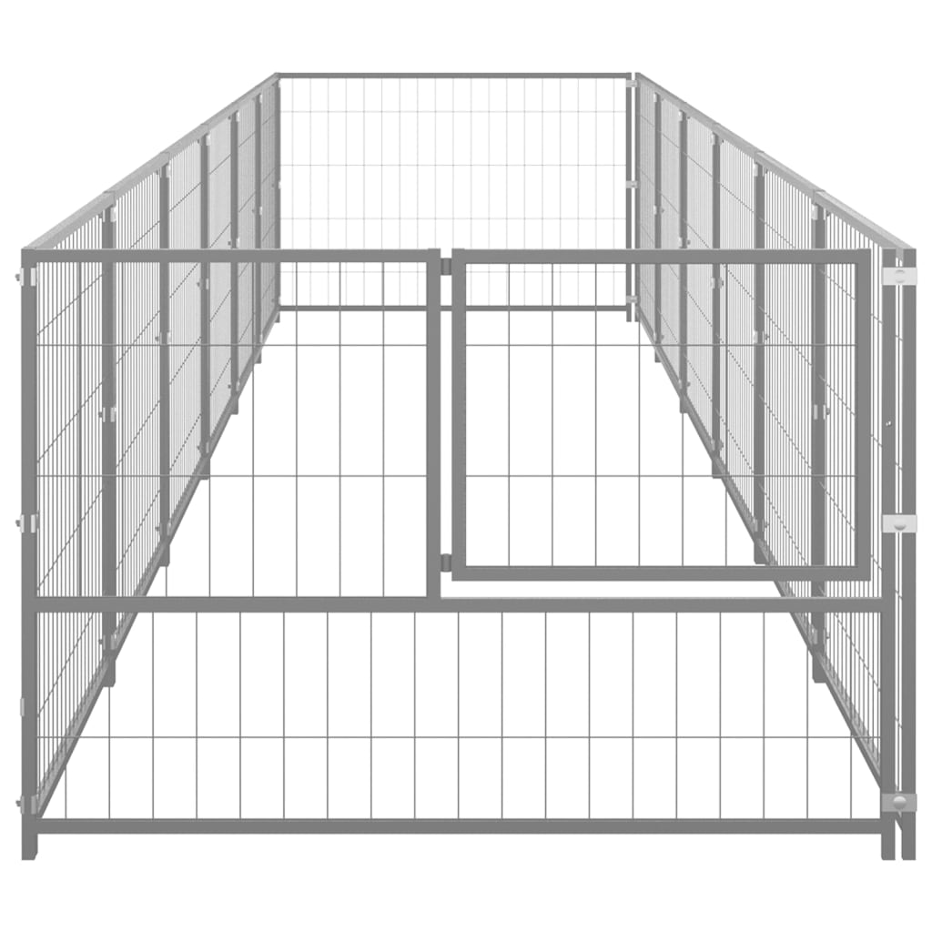 Dog Kennel Silver 6 m? Steel