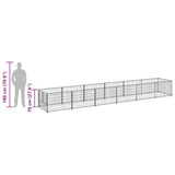 Dog Kennel Silver 6 m? Steel