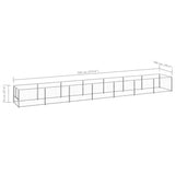 Dog Kennel Silver 7 m² Steel - Rear View