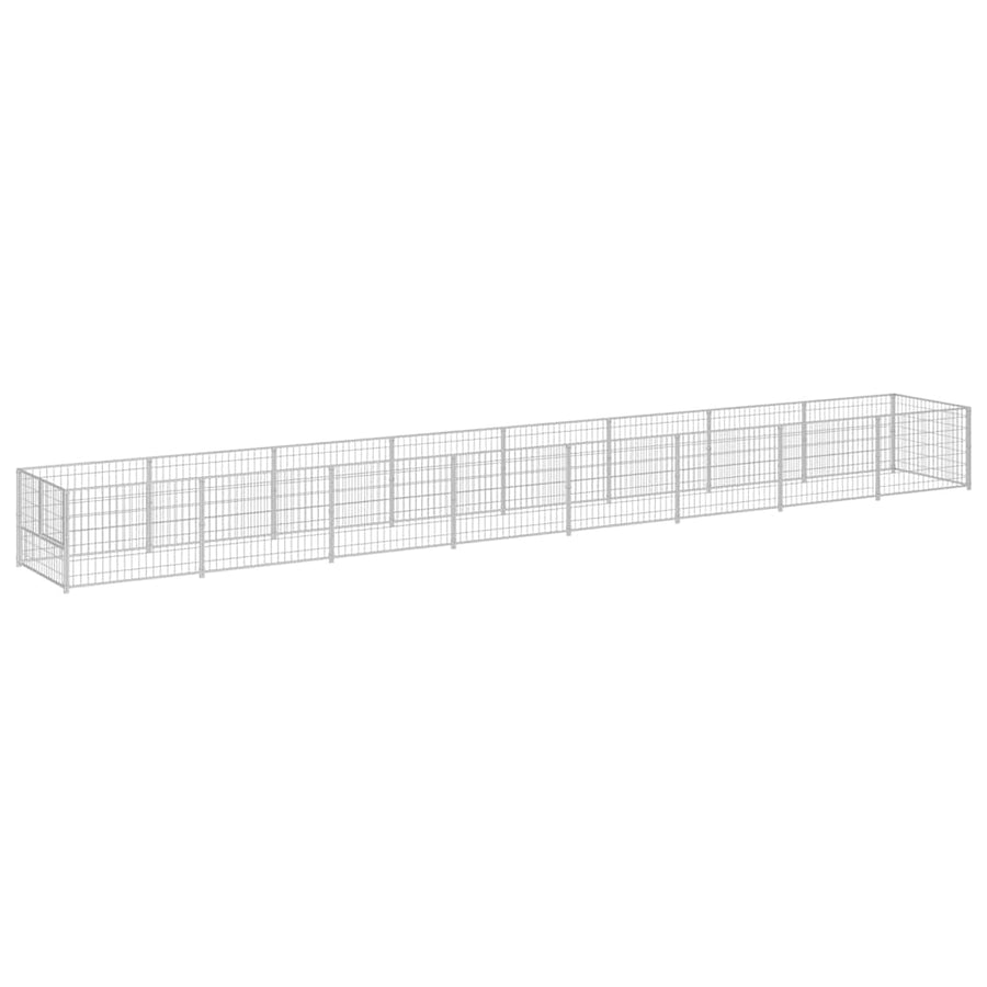 Dog Kennel Silver 8 m² Steel