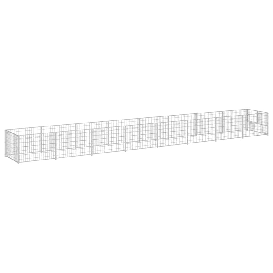 Dog Kennel Silver 8 m² Steel