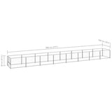 Dog Kennel Silver 8 m² Steel - Rear View