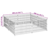 Dog Kennel Black 4 m? Steel - Close-Up Angle